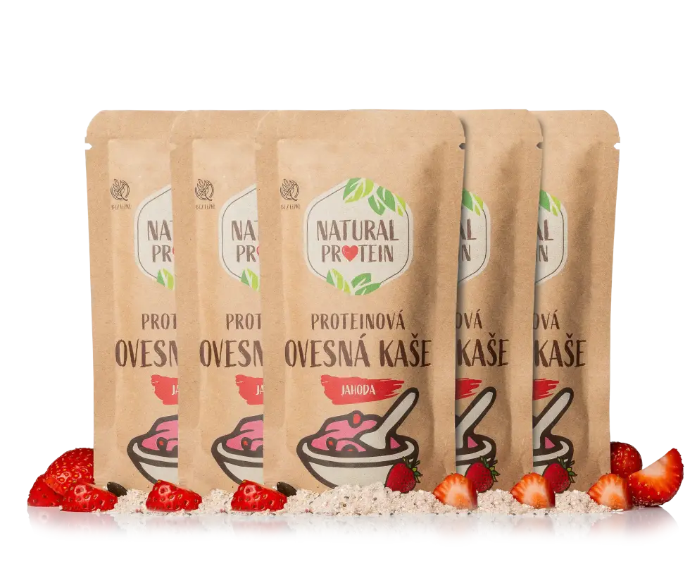 Proteinová ovesná kaše - Jahoda (60 g) 5 kusů