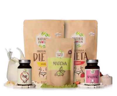 PROTEÍNOVÁ DIÉTA (2X diéta, spaľovač, stophlad, matcha)